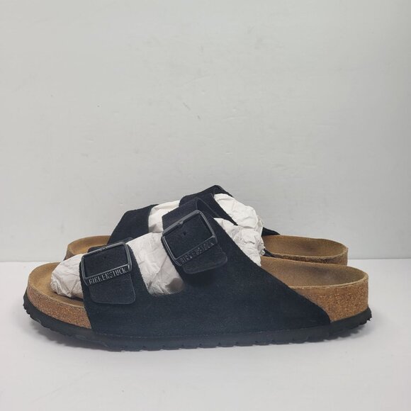 Birkenstock Arizona Women’s Soft Footbed Black Suede Sandals US Size 11 EU 42 - Picture 2 of 8